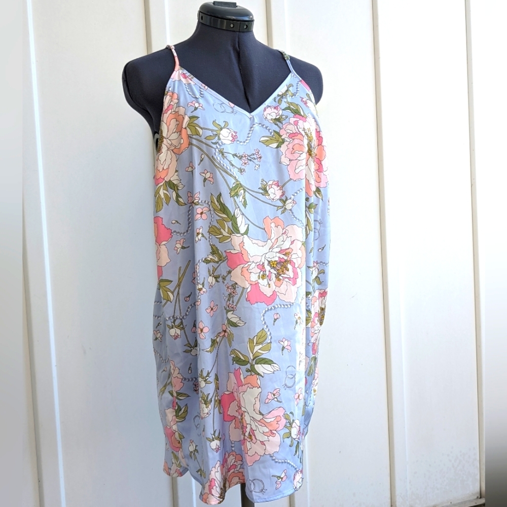 NWT 💜Room Service Chemise Slip nightdress Large Lavender lilac pink rose